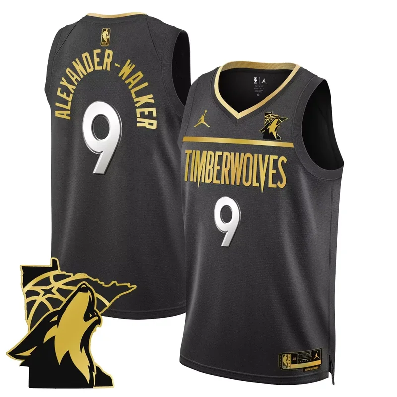 Black Gold Mike Conley Minnesota Timberwolves Swingman Jersey Minnesota Patch All Stitched - Image 4