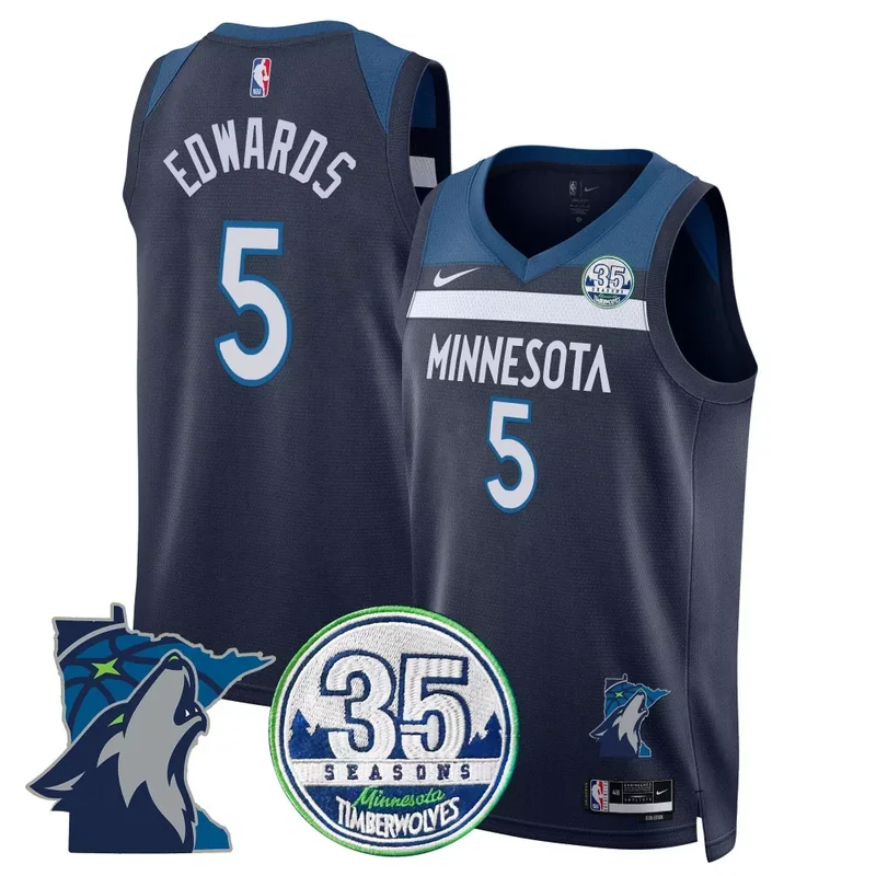 Black Gold Mike Conley Timberwolves 35th Season Minnesota Patch Swingman Jersey All Stitched - Image 5