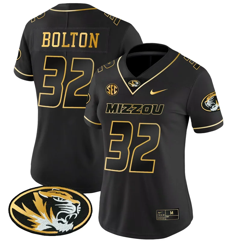 Black Gold Nick Bolton missouri tigers Gold jersey all stitched