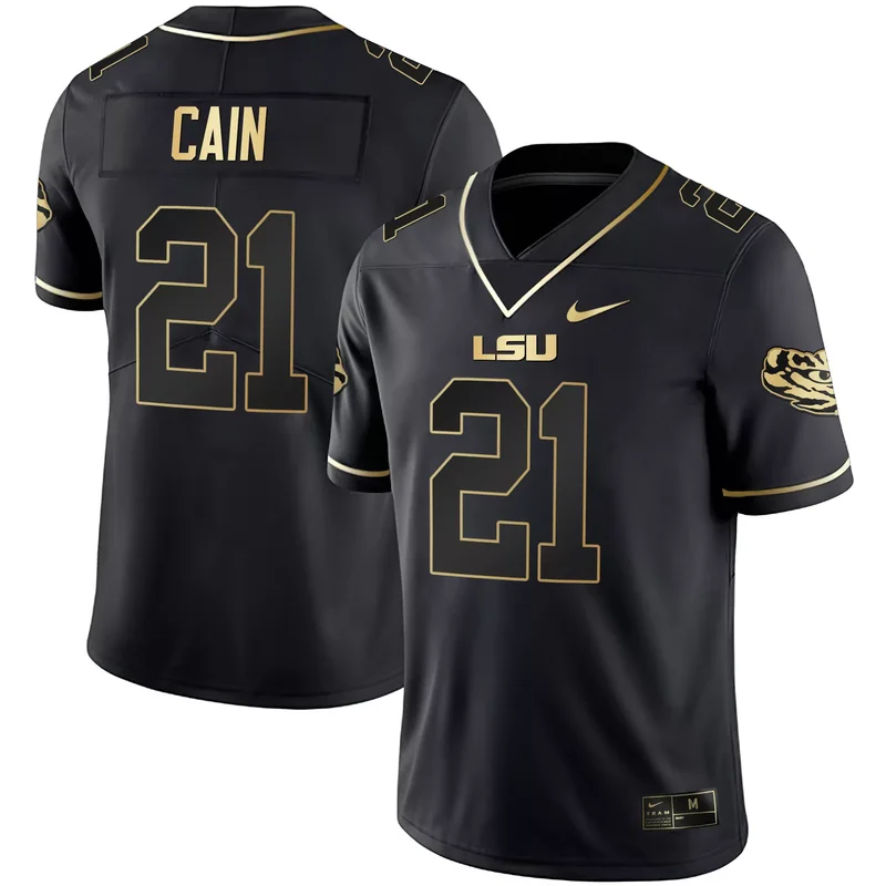 Black Gold Noah Cain lsu tigers Black Gold jersey all stitched