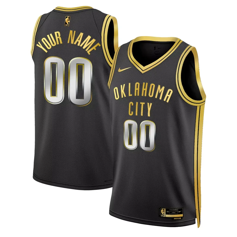 Black Gold oklahoma City thunder swingman custom jersey all stitched