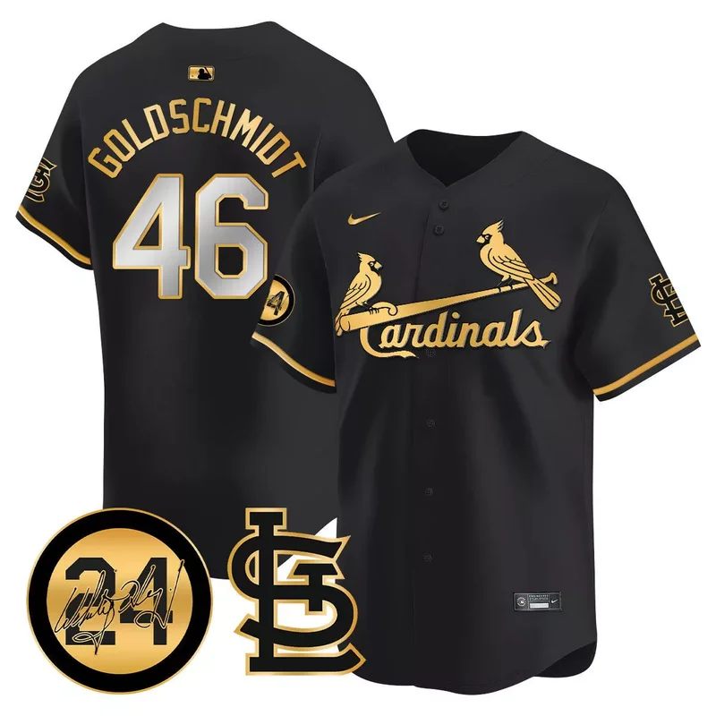 Black Gold Paul Goldschmidt st. louis cardinals memorial jersey all stitched