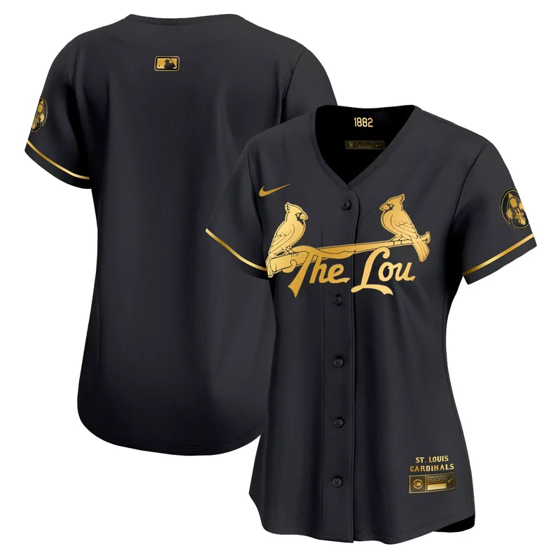 Black Gold Team st. louis cardinals 2024 City connect jersey all stitched