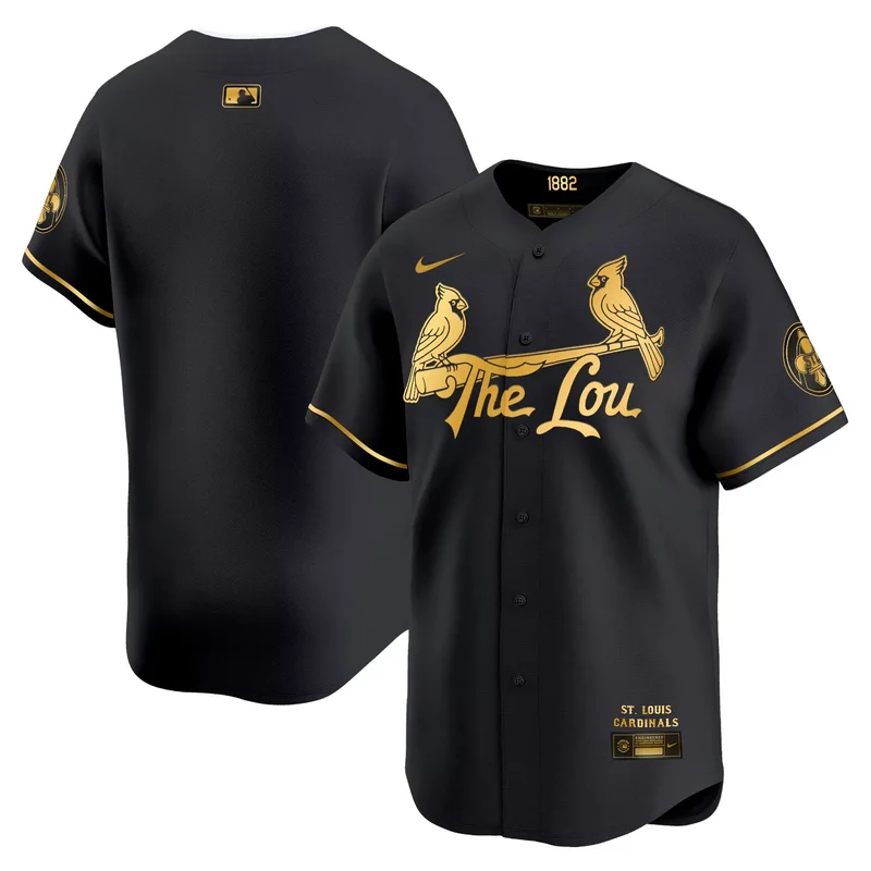 Black Gold Team st. louis cardinals 2024 City connect jersey all stitched - Image 4