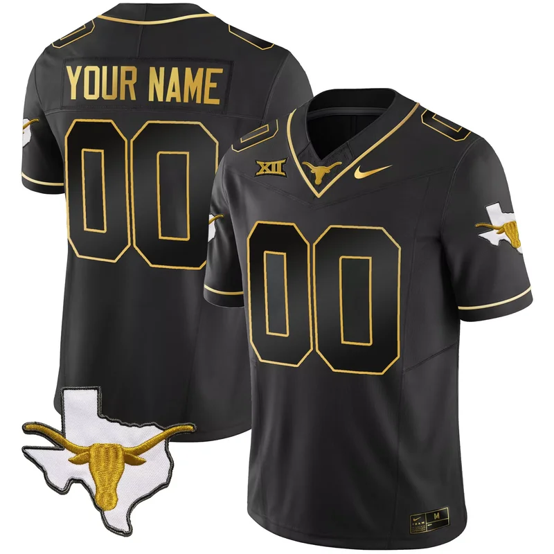 Black Jaylan Ford texas longhorns Black Gold jersey all stitched - Image 5