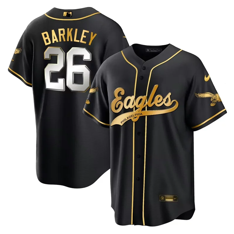 Black Gold Trim Darius Slay Jr Eagles Kelly Green Baseball Jersey All Stitched - Image 3