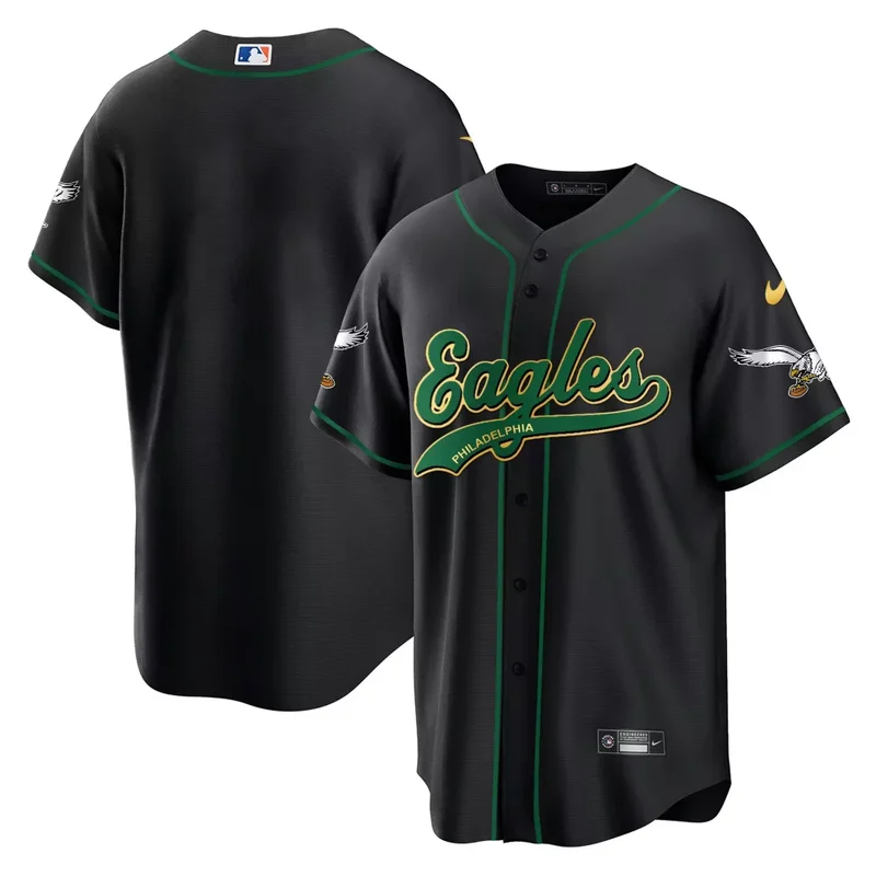 Black Gold Trim Darius Slay Jr Eagles Kelly Green Baseball Jersey All Stitched - Image 2