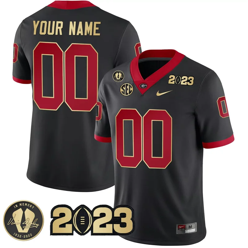 Black Red Jalen Carter georgia bulldogs 2023 champions v2 jersey all stitched - Image 5
