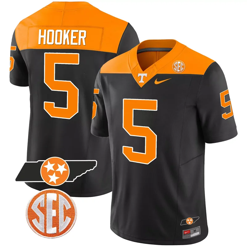 Black Hendon Hooker tennessee volunteers 2023 Alternate jersey v3 all stitched