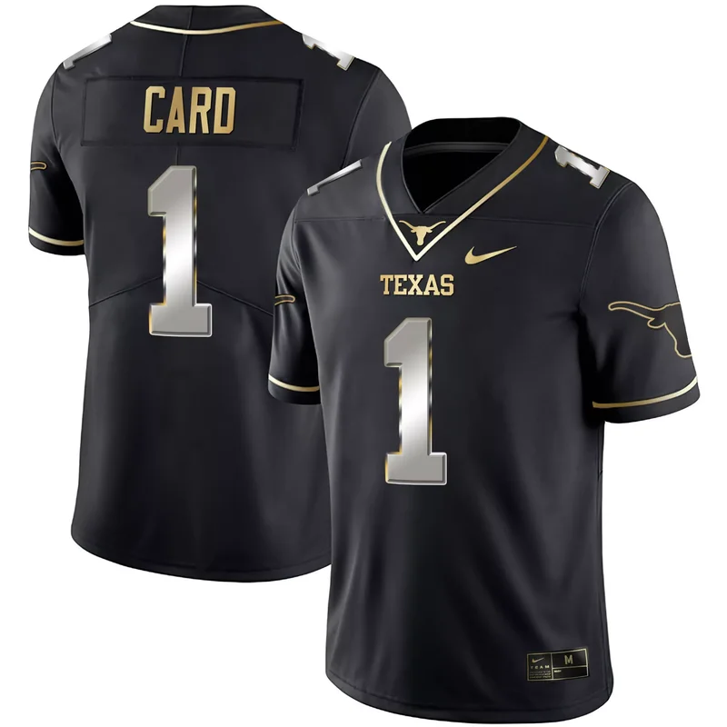 Black Jaylan Ford texas longhorns Black Gold jersey all stitched - Image 2