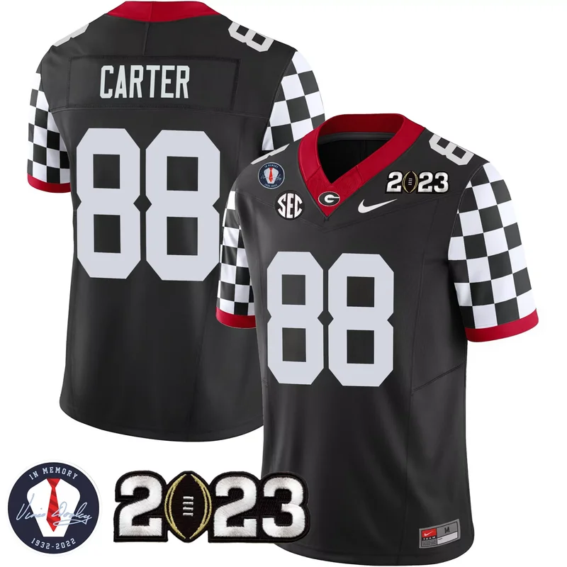 Black Nolan Smith georgia bulldogs checkerboard jersey all stitched - Image 4