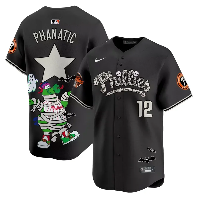Black Jason Kelce Unisex Phillies Phanatic Halloween Vapor Jersey Printed - Image 3