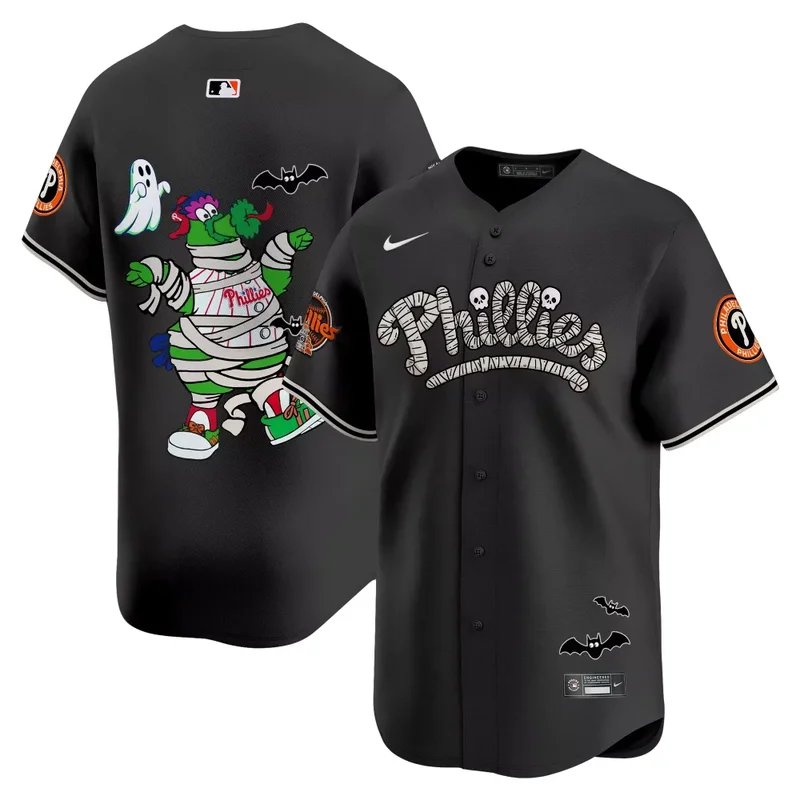 Black Jason Kelce Unisex Phillies Phanatic Halloween Vapor Jersey Printed - Image 4