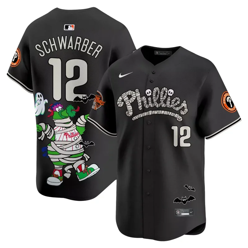 Black Jason Kelce Unisex Phillies Phanatic Halloween Vapor Jersey Printed - Image 2