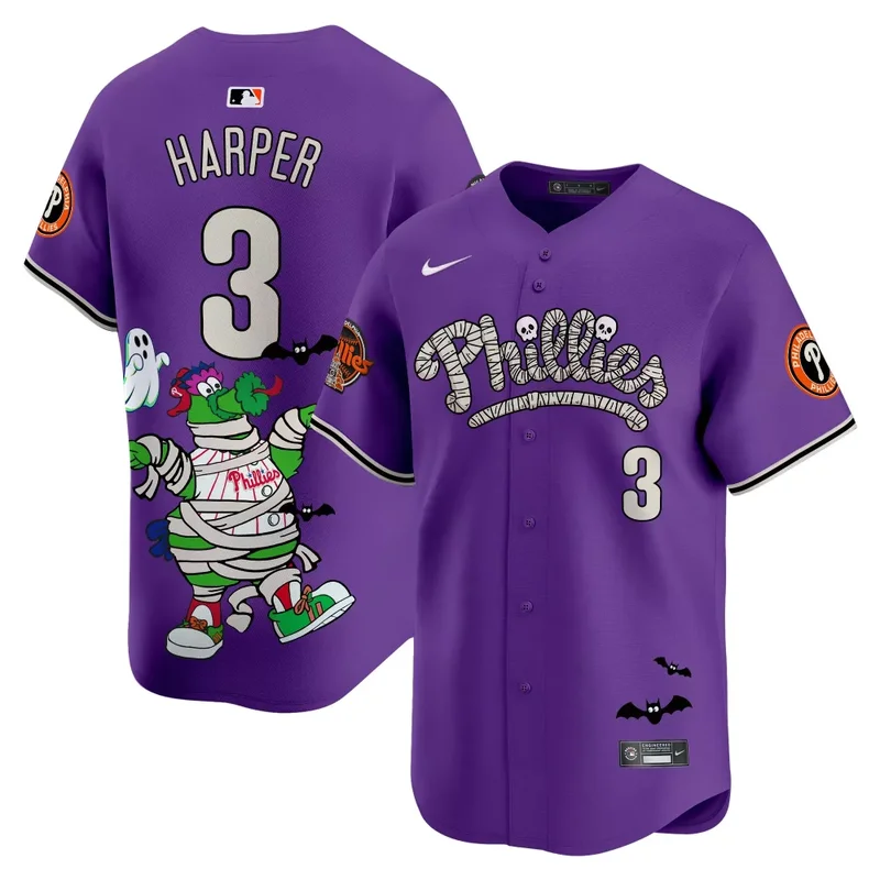 Black Jason Kelce Unisex Phillies Phanatic Halloween Vapor Jersey Printed - Image 5