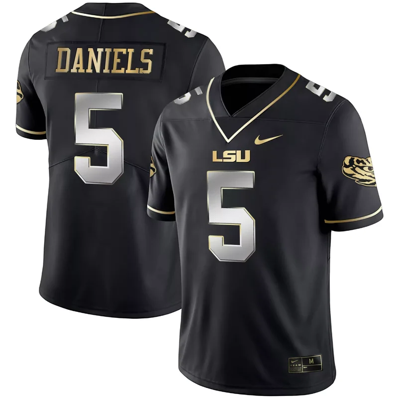 Black Gold lsu tigers custom name number jersey all stitched - Image 3