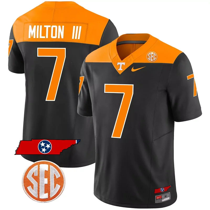 Inverted Navy Shuler tennessee volunteers 2023 Alternate jersey v3 all stitched - Image 4