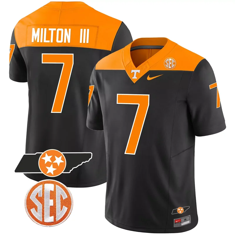 Inverted Navy Shuler tennessee volunteers 2023 Alternate jersey v3 all stitched - Image 2