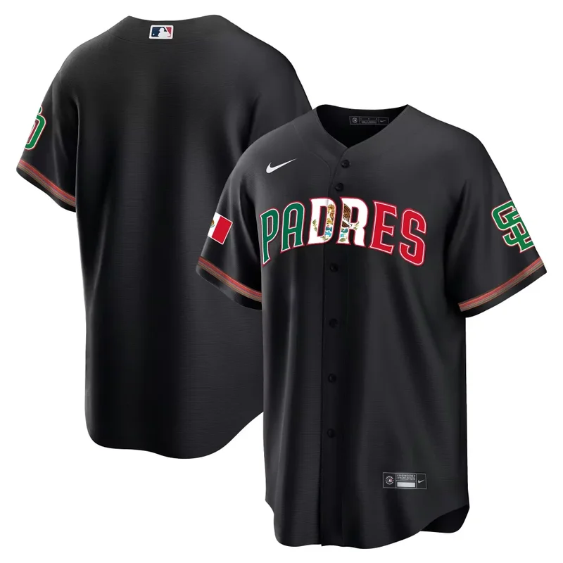 Black Joe Musgrove San Diego Padres Mexico Cool Base Limited Jersey V2 All Stitched - Image 3