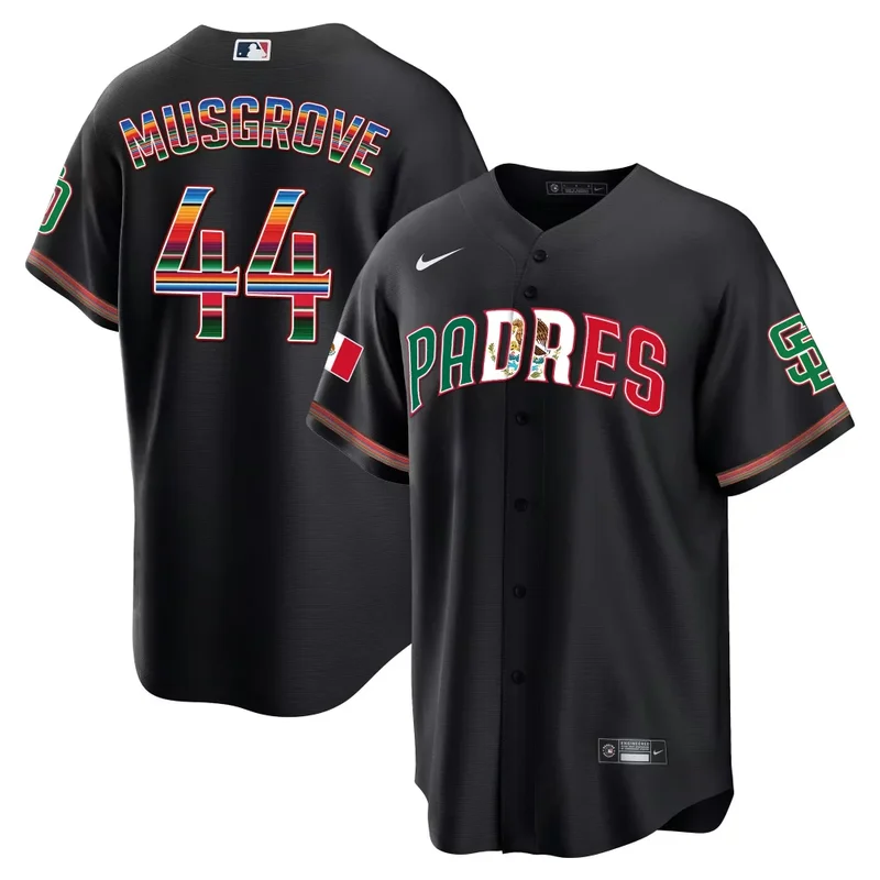Black Joe Musgrove San Diego Padres Mexico Cool Base Limited Jersey V2 All Stitched