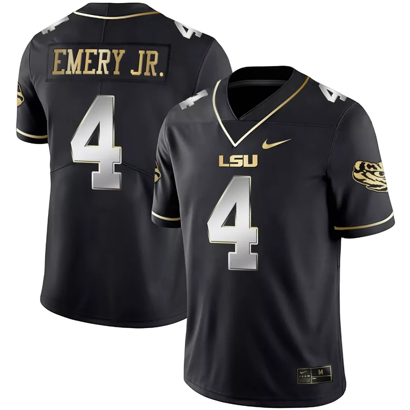 Black Gold lsu tigers custom name number jersey all stitched - Image 4