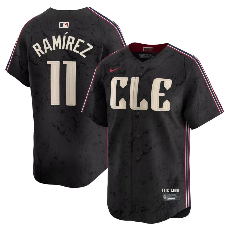 Black Jose Ramirez cleveland guardians 2024 City connect jersey all stitched
