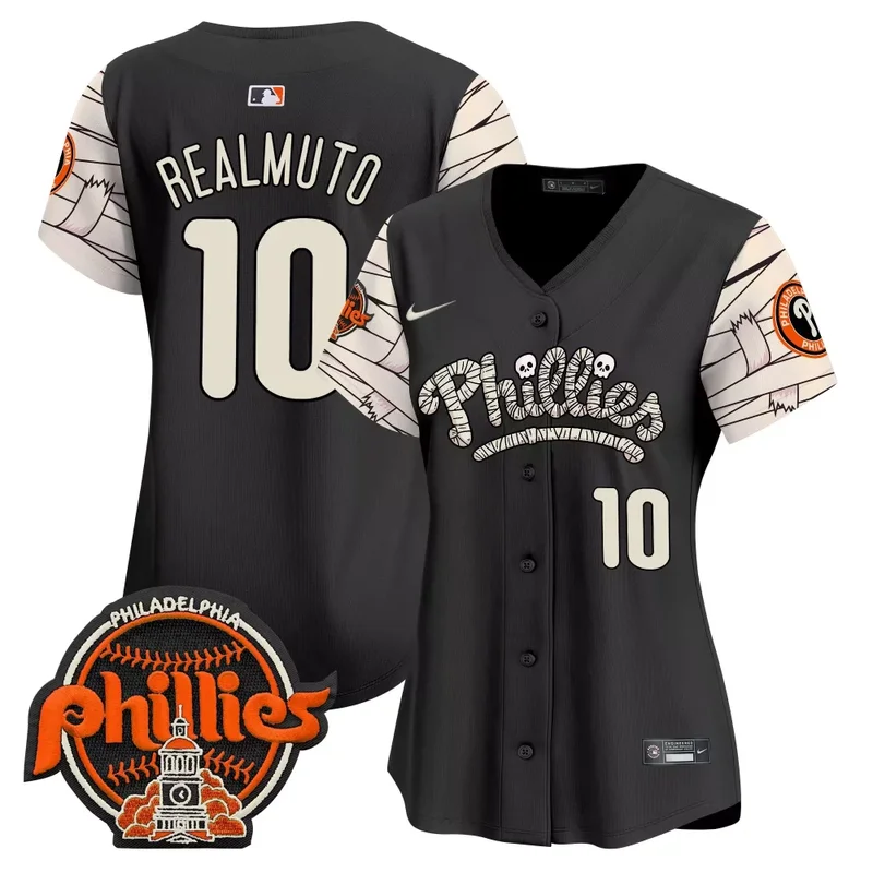 Black J T Realmuto Phillies Halloween Vapor Premier Limited Jersey V2 All Stitched