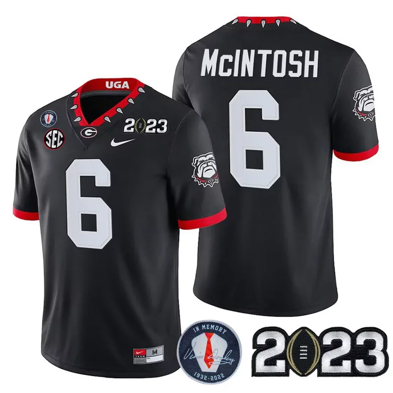 Black Kenny McIntosh georgia bulldogs 2023 champions jersey all stitched - Image 2