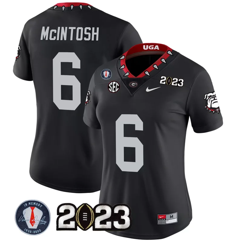 Black Kenny McIntosh georgia bulldogs 2023 champions jersey all stitched
