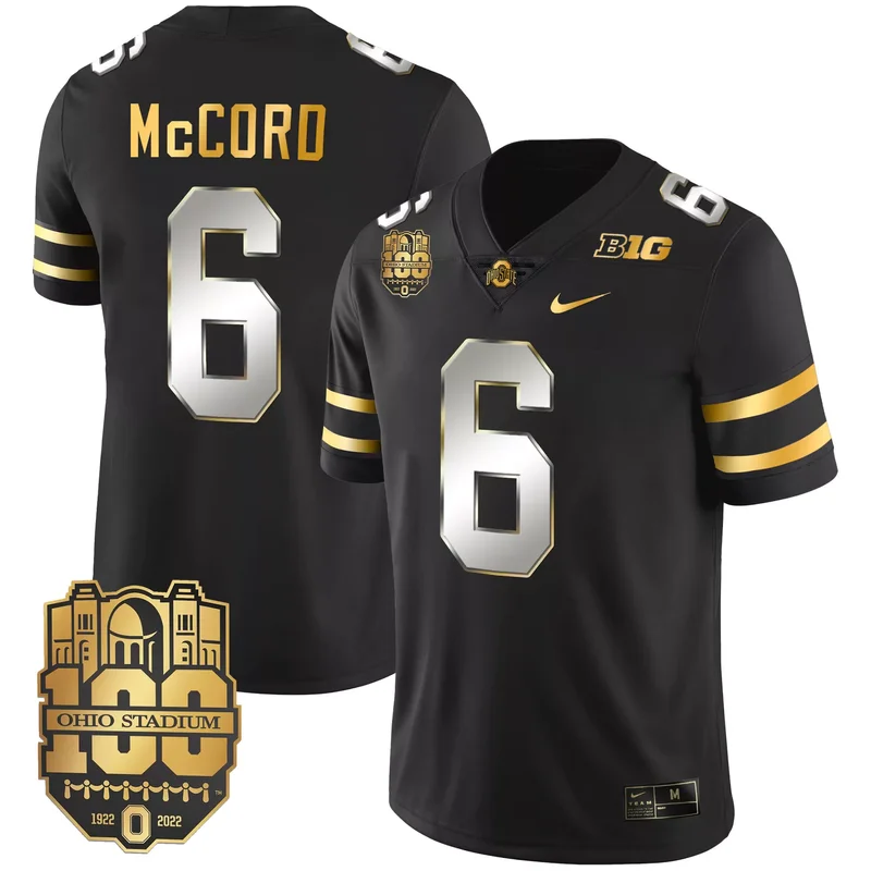 Black C.J. Stroud ohio state buckeyes Gold jersey all stitched - Image 3