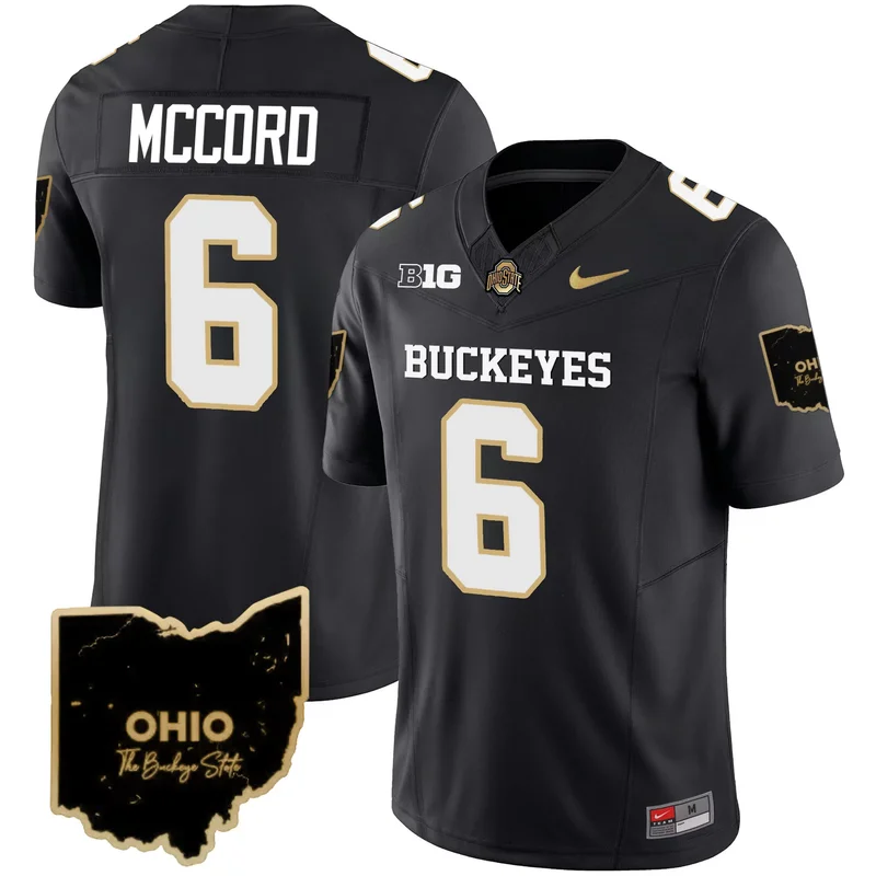 Black Kyle McCord ohio state buckeyes player jersey all stitched - Image 4