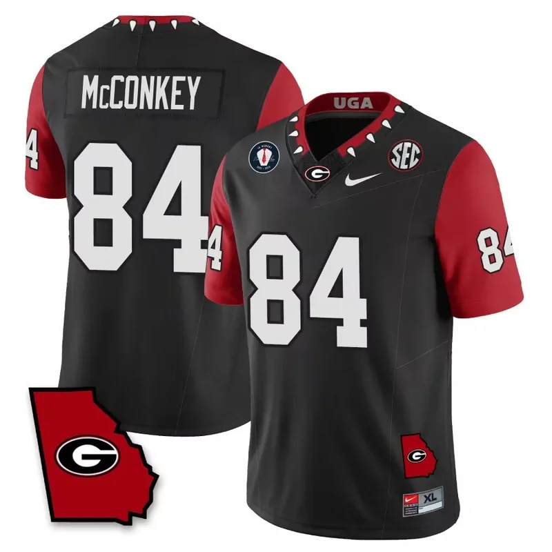 Kelee Ringo georgia bulldogs 2023 Black red jersey georgia map all stitched - Image 5