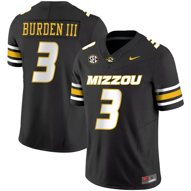 Black Alternate #1 Team missouri tigers jersey all stitched - Image 2