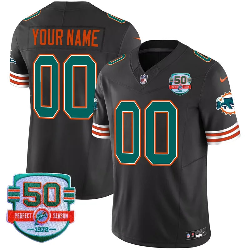Aqua miami dolphins miami vice vapor custom jersey v3 all stitched - Image 4
