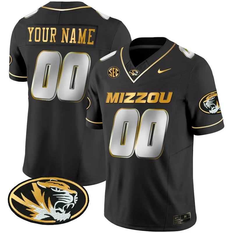 Black Alternate #1 Team missouri tigers jersey all stitched - Image 4