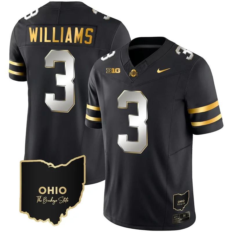 Alternate C.J.Stroud ohio state buckeyes 2023 vapor Gold jersey ohio patch all stitched - Image 2