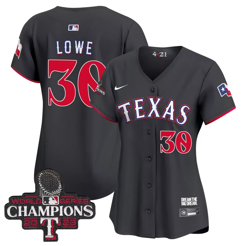 Black Gold Josh Jung texas rangers 2023 world series champions Gold trim jersey v2 all stitched - Image 4