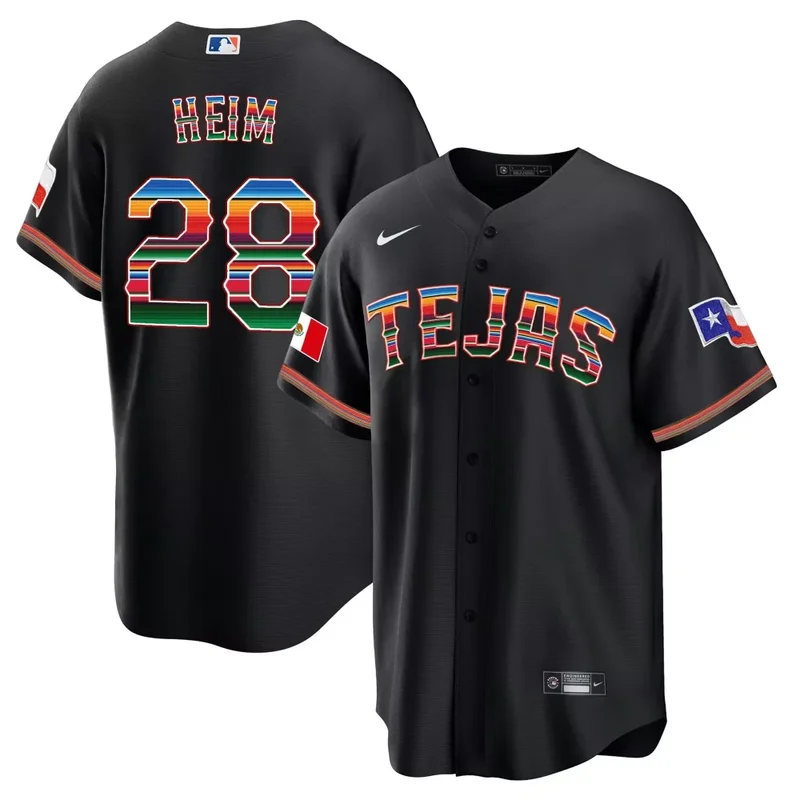 Black Nathaniel Lowe Texas Rangers Mexican Cool Base Jersey All Stitched - Image 3