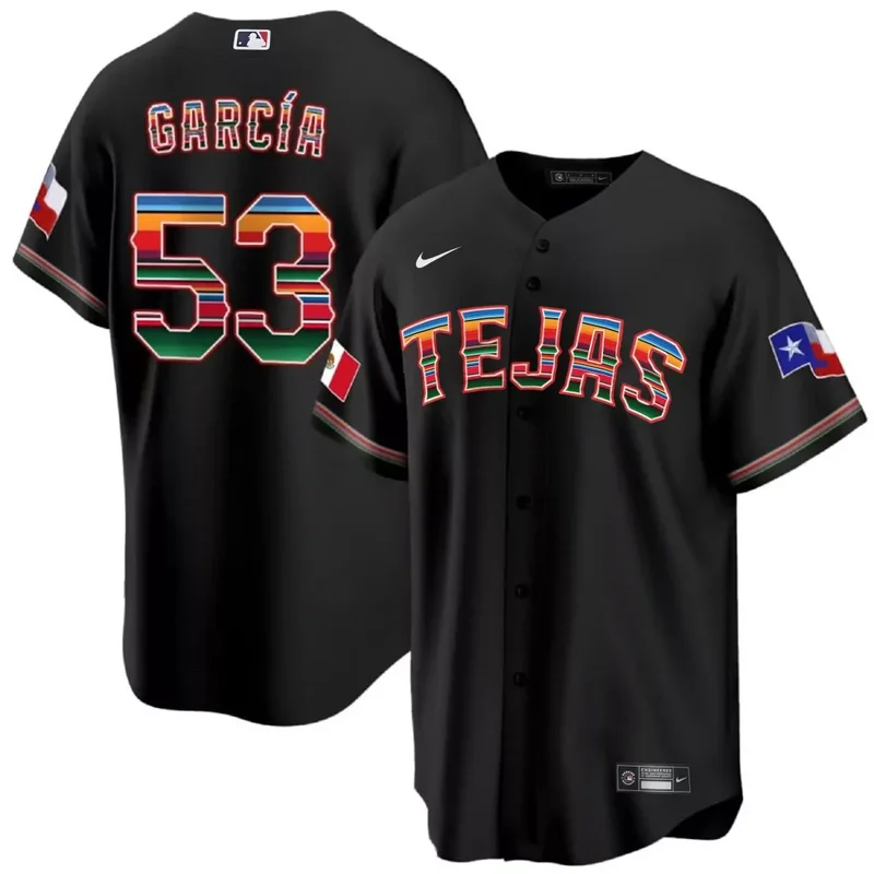 Black Nolan Ryan Texas Rangers Mexican Cool Base Jersey All Stitched - Image 3