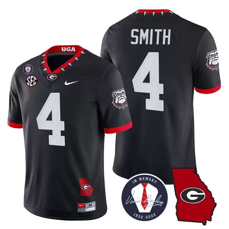 Black Kelee Ringo georgia bulldogs 2023 jersey v2 georgia map all stitched - Image 2
