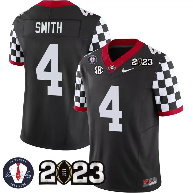 Black Nolan Smith georgia bulldogs checkerboard jersey all stitched