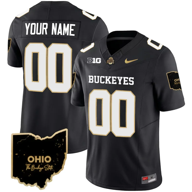 Black ohio state buckeyes special vapor custom jersey all stitched