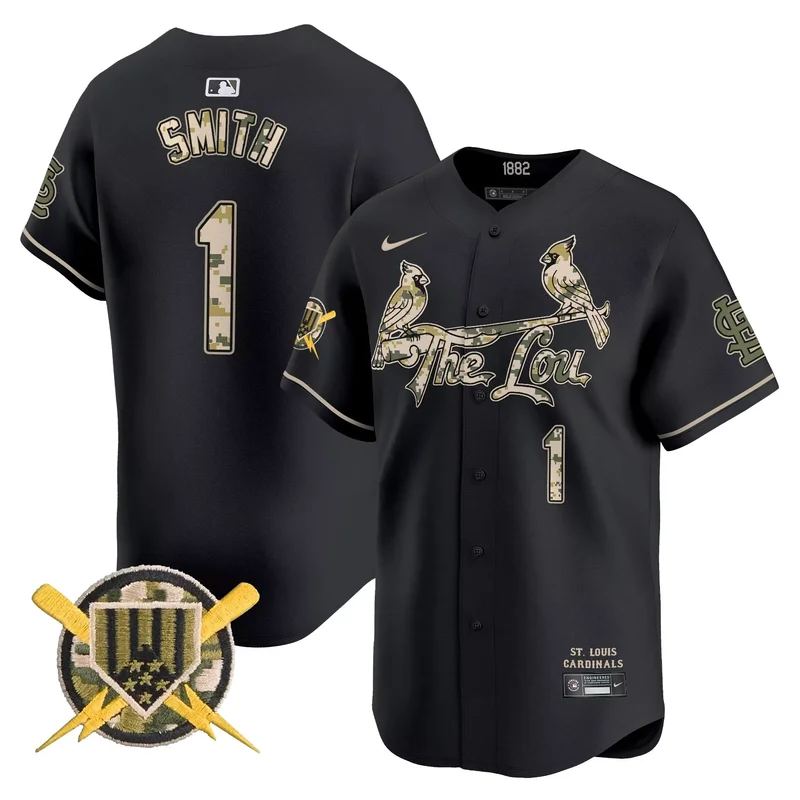 Green Ozzie Smith st. louis cardinals armed forces day jersey all stitched - Image 2