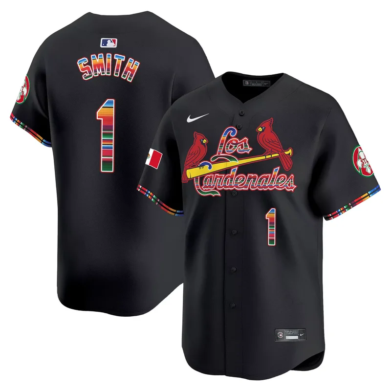 Black Ozzie Smith st. louis cardinals fiesta cardenales jersey all stitched