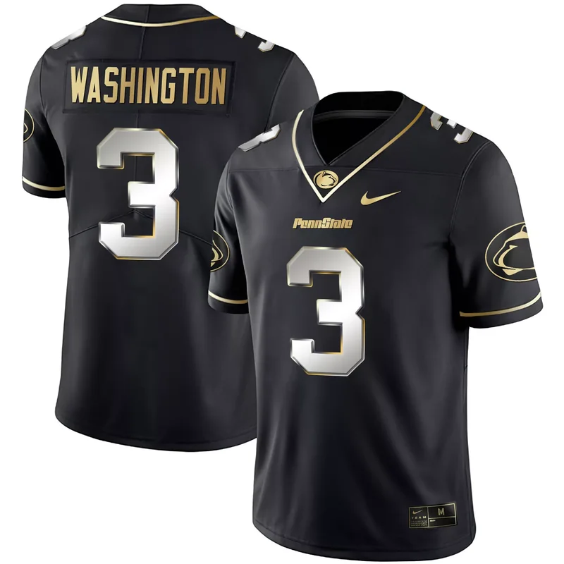 Black Parker Washington penn state nittany lions Black Gold jersey all stitched