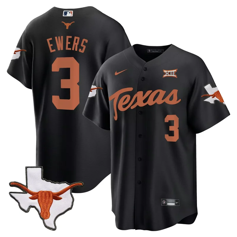 Black Quinn Ewers texas longhorns jersey all stitched