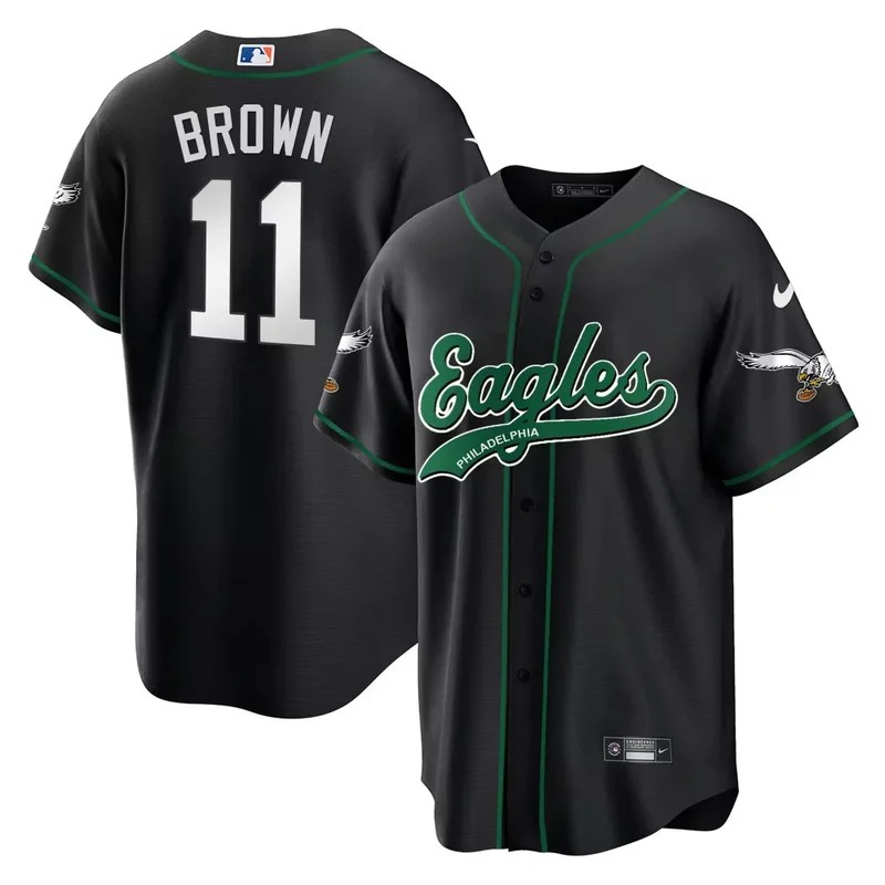 Black Randall Cunningham Eagles Kelly Green Baseball Jersey All Stitched - Image 4