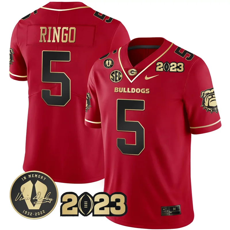 Black Red Kelee Ringo georgia bulldogs 2023 champions v2 jersey all stitched