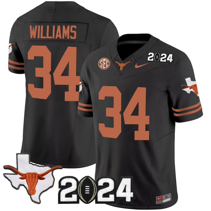 Black Bijan Robinson texas longhorns 2024 jersey all stitched - Image 2