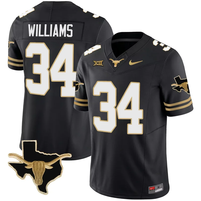 Black Jaylan Ford texas longhorns Black Gold jersey all stitched - Image 4